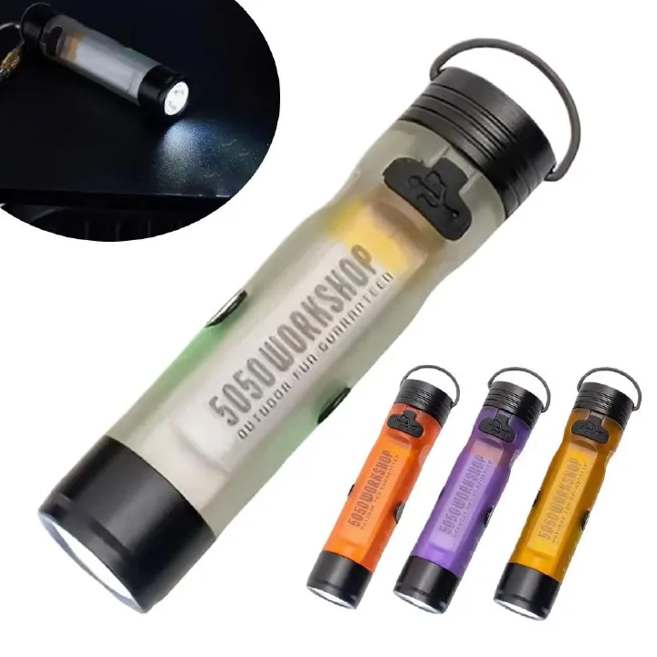 Pocket mini flashlight, outdoor key holder cap, portable LED key light, strong light pocket cap holder light, ambient light LED small light