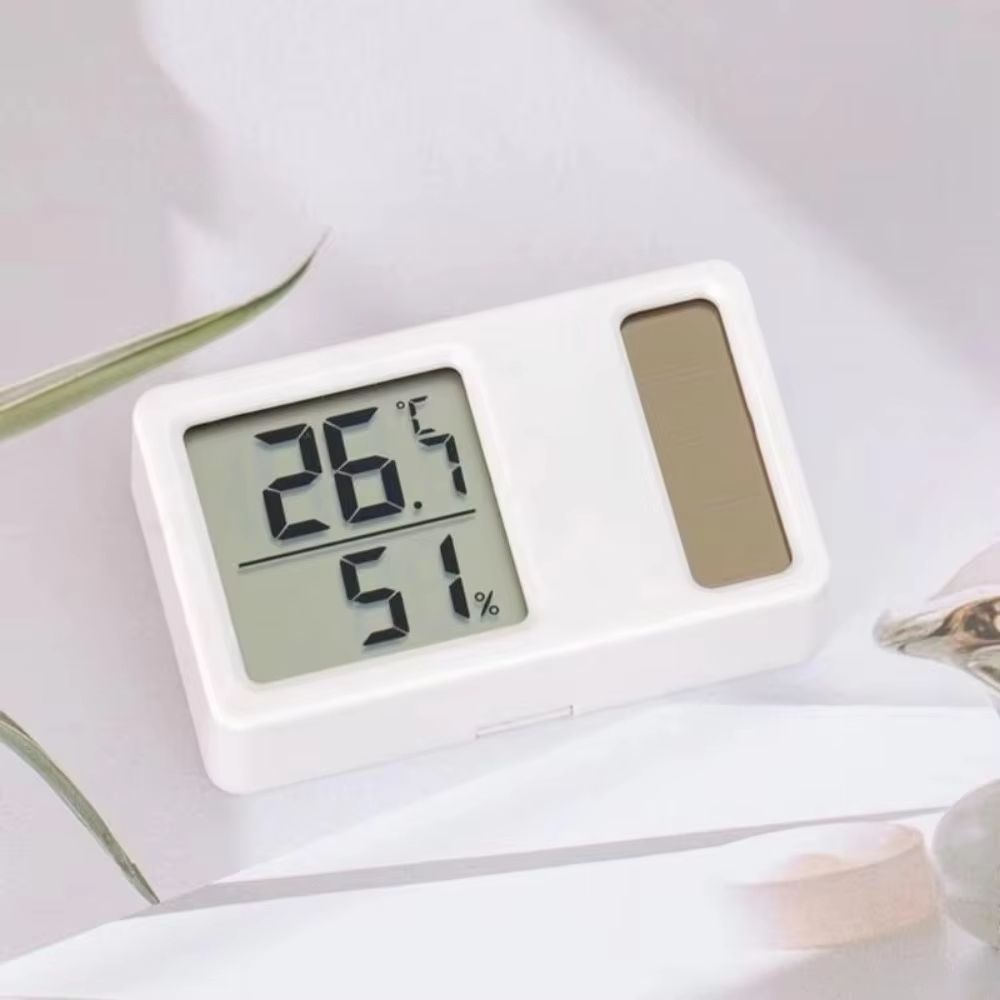 Solar thermometer, high-precision mini digital temperature and humidity, household thermometer, electronic digital high-precision display, portable measuring instrument