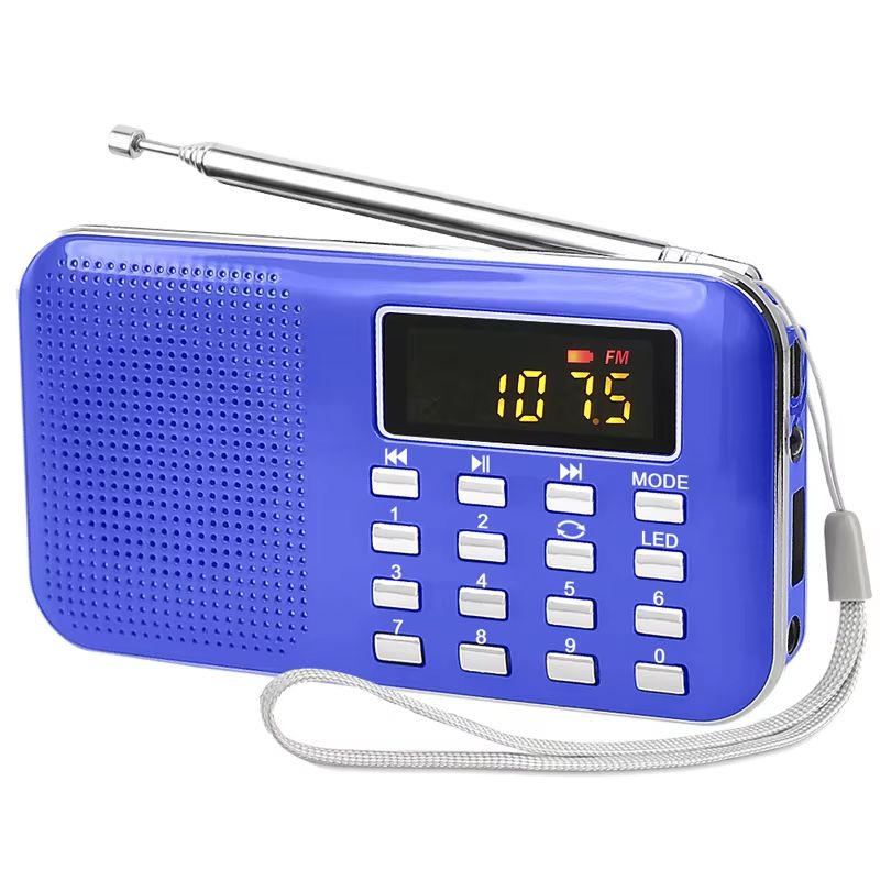 Super bass ultra-thin portable speaker, portable card insertion radio, HIFI FM radio speaker L-218, equipped with TF USB auxiliary flashlight charging battery