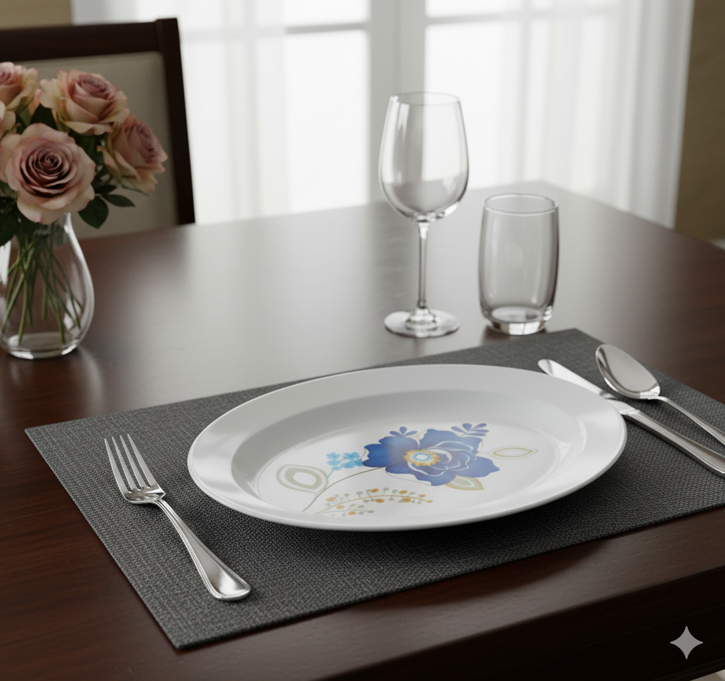 6 Pcs Oasis Oval Dinner Plate' 10.5 Code PO-10