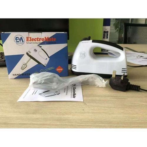Hand Mixer Whisk Egg Beater Food Stirrer Grinder Blender Kitchenware Kitchen Tools Utensils Cooking Machine Cookware White ElectroMate