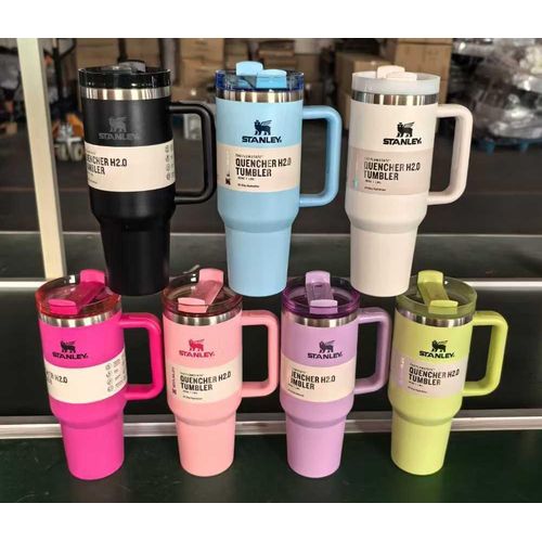 ORIGINAL STANLEY MUG TUMBLER WITH HANDLE AND STRAW 40 OZ | FLOWSTATE 3-POSITION LID | CUP HOLDER COMPATIBLE FOR TRAVEL | INSULATED STAINLESS STEEL CUP | BPA-FREE