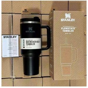 ORIGINAL STANLEY MUG TUMBLER WITH HANDLE AND STRAW 40 OZ | FLOWSTATE 3-POSITION LID | CUP HOLDER COMPATIBLE FOR TRAVEL | INSULATED STAINLESS STEEL CUP | BPA-FREE