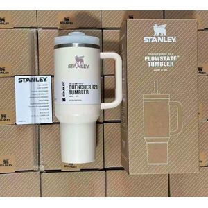 ORIGINAL STANLEY MUG TUMBLER WITH HANDLE AND STRAW 40 OZ | FLOWSTATE 3-POSITION LID | CUP HOLDER COMPATIBLE FOR TRAVEL | INSULATED STAINLESS STEEL CUP | BPA-FREE