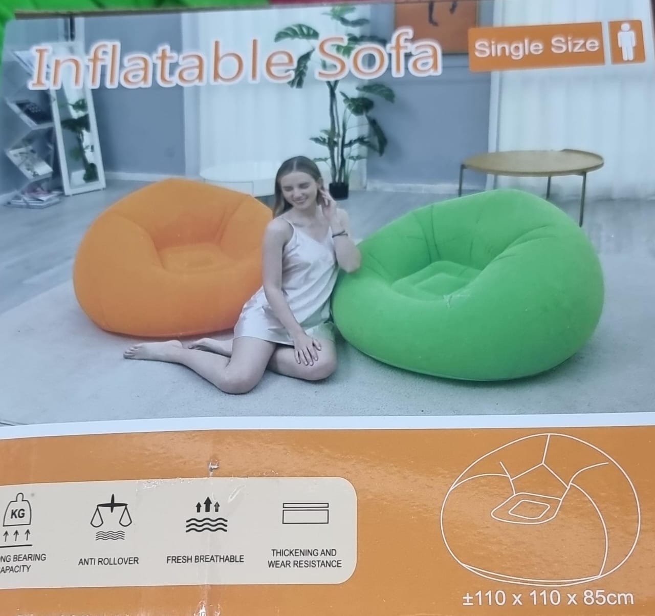 New arrival🔥🔥🔥🔥🔥 🏈🧶*





*110x85cm inflatable LAZY SOFA seat plus manual pump now available in 3 colours (orange green and red)