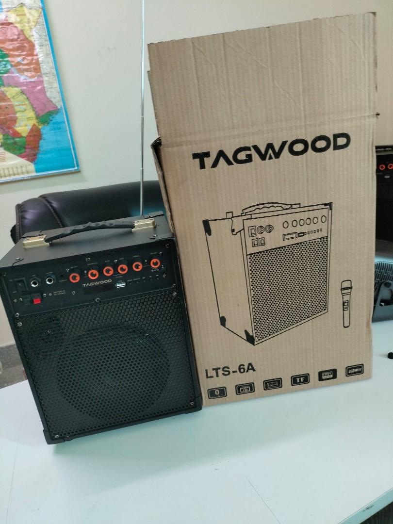 Tagwood LTS-6A Trolley Portable Speaker with Bluetooth, FM Radio, free wireless Microphone. Woofer Outdoor Speaker