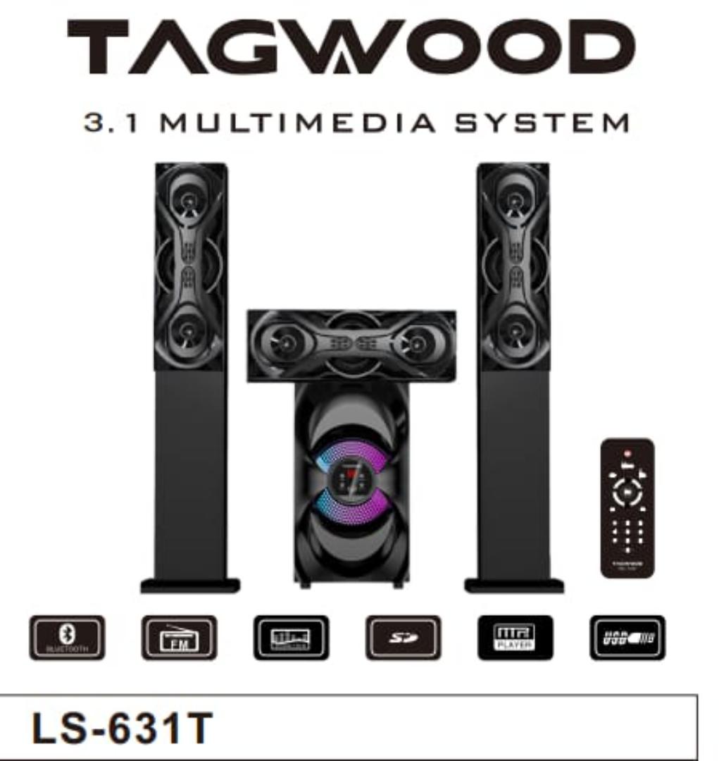 Tagwood LS-631T 3.11CH Woofer. Subwoofer Bluetooth. Cinema Home Theater System. Bluetooth. Hi-Fi  Speaker. USB. AUX. SD Card.  Speaker System