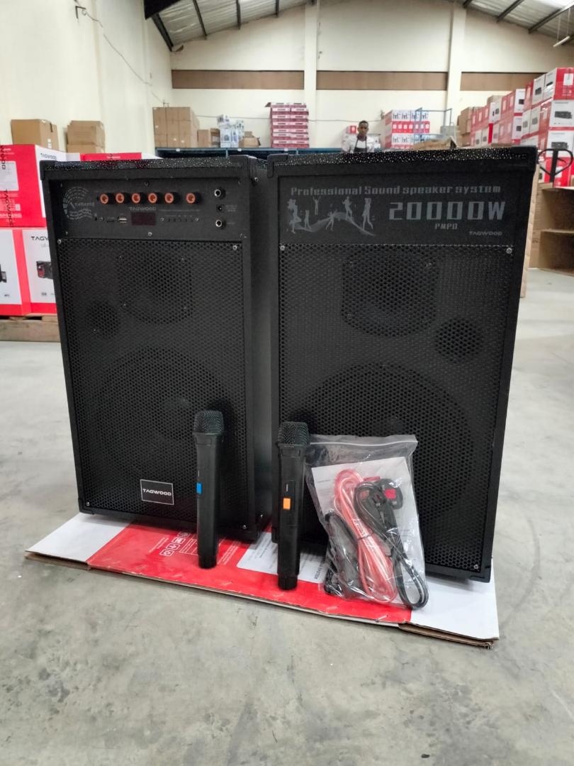 Tagwood LTS-10D Outdoor Speaker with Bluetooth, FM Radio, two free wireless Microphone. used for both indoor and outdoor use, offering robust sound performance and a range of connecti