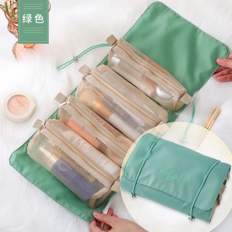 Makeup Bags Detachable 4Pcs in 1 Portable Cosmetic Bag Travel Folding Separable Toiletry Storage Bag Organizer Make Up Pouch New