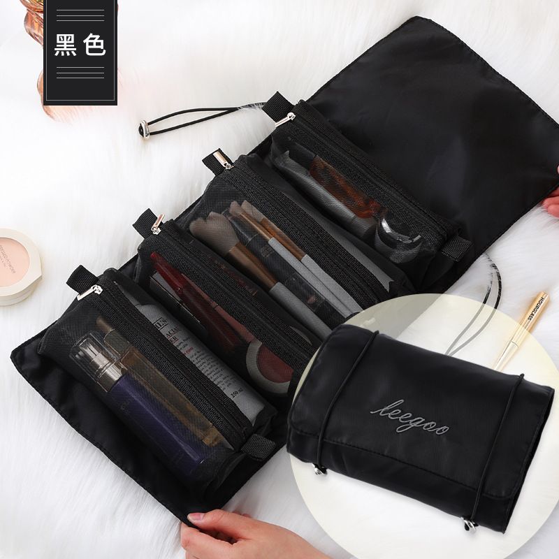 Makeup Bags Detachable 4Pcs in 1 Portable Cosmetic Bag Travel Folding Separable Toiletry Storage Bag Organizer Make Up Pouch New