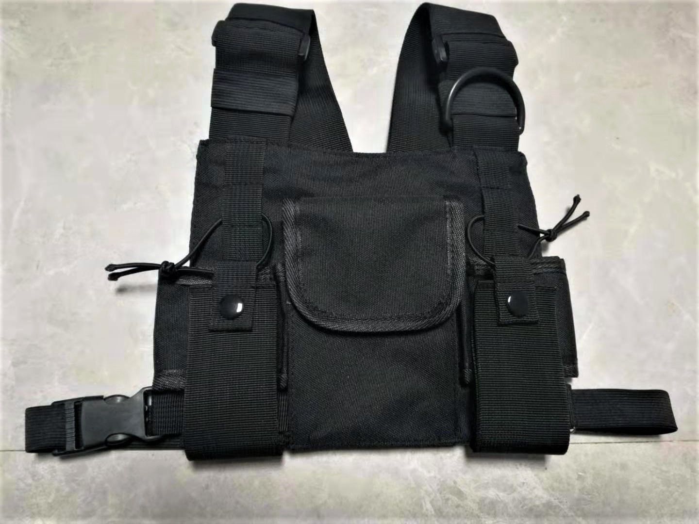 Fashion Streetwear Men Hip-Hop Chest Bag Tactical Vest Nylon Military Vest Chest Rig Pack Pouch Holster Tactical Harness Walkie