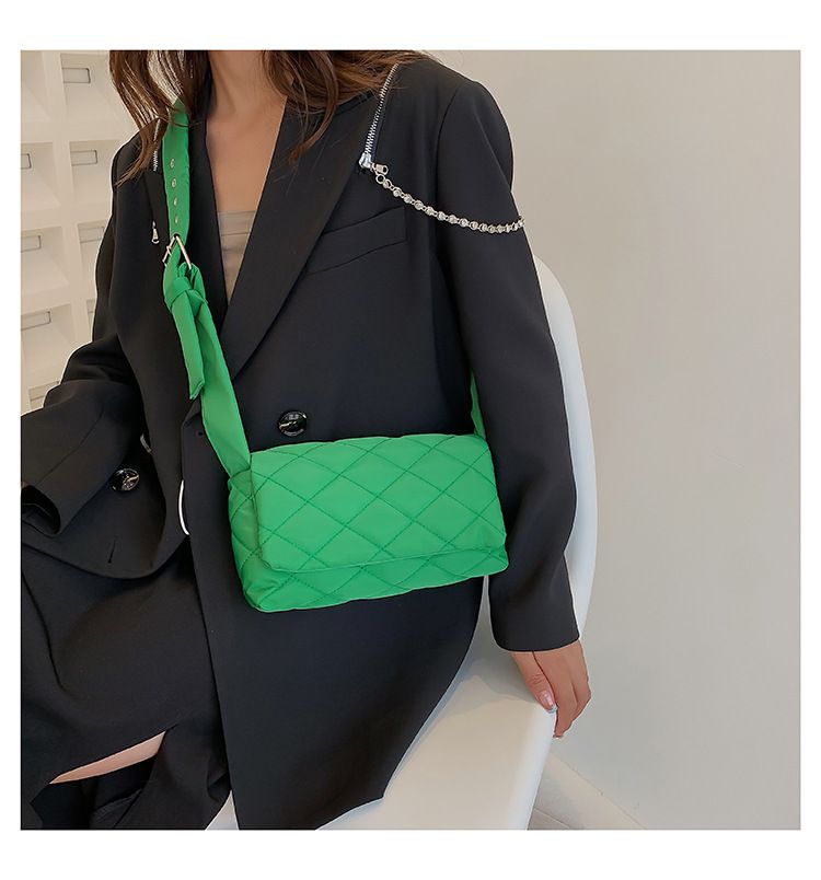 Fashion Women Nylon Embroidery Thread Clutch Messenger Bag Zipper Small Crossbody Bag Vintage Lattice Top-handle Bags For Women