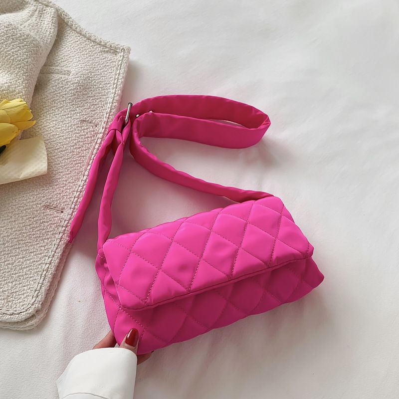 Fashion Women Nylon Embroidery Thread Clutch Messenger Bag Zipper Small Crossbody Bag Vintage Lattice Top-handle Bags For Women