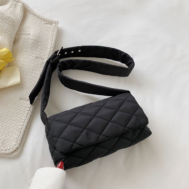 Fashion Women Nylon Embroidery Thread Clutch Messenger Bag Zipper Small Crossbody Bag Vintage Lattice Top-handle Bags For Women