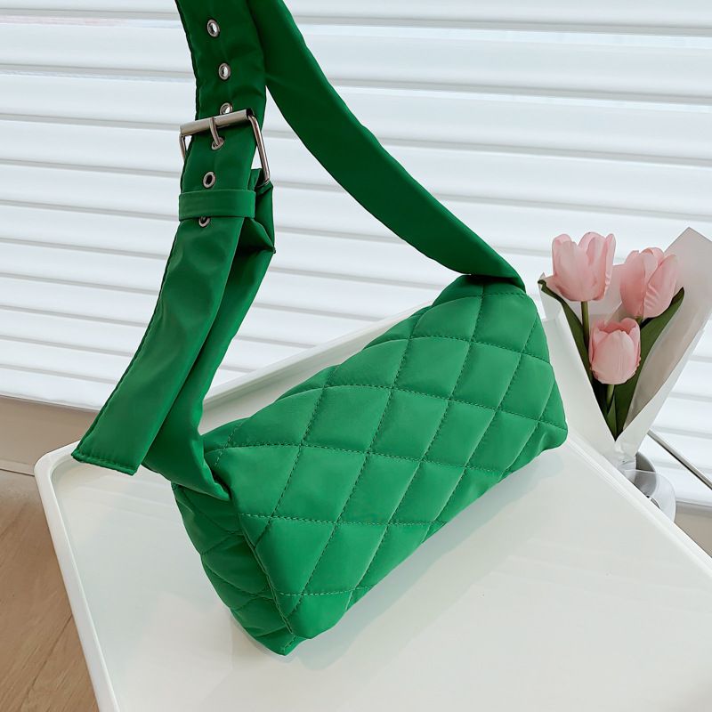 Fashion Women Nylon Embroidery Thread Clutch Messenger Bag Zipper Small Crossbody Bag Vintage Lattice Top-handle Bags For Women