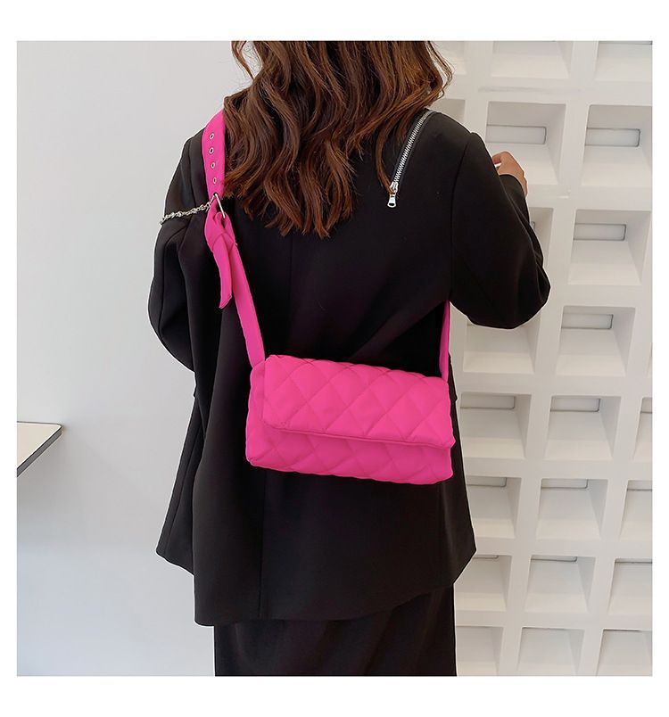 Fashion Women Nylon Embroidery Thread Clutch Messenger Bag Zipper Small Crossbody Bag Vintage Lattice Top-handle Bags For Women