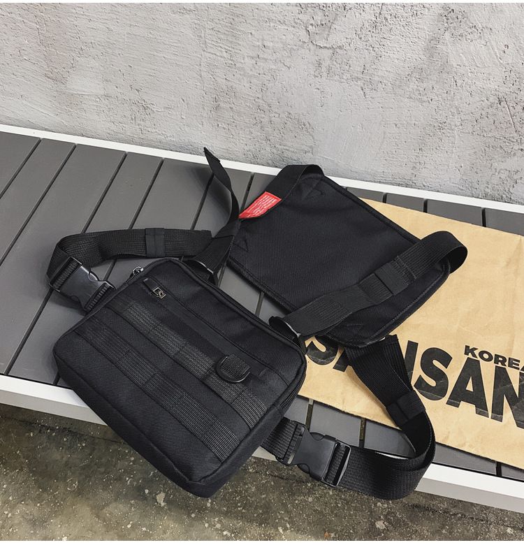 Unisex Oxford Cloth Casual Vest Utility Chest Bags Hip-Hop Zipper Vest Waist for Women Man Outdoor Shopping Travel