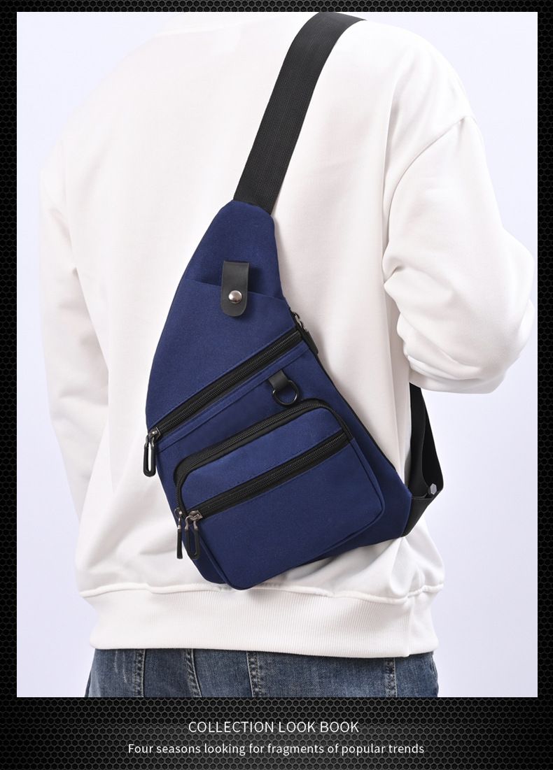 Oxford Men's Bag Fanny Pack Multi-Pocket Waterproof Casual Chest Bag Men Waist Pack Cell Phone Pouch Purse Portable Sling Bags