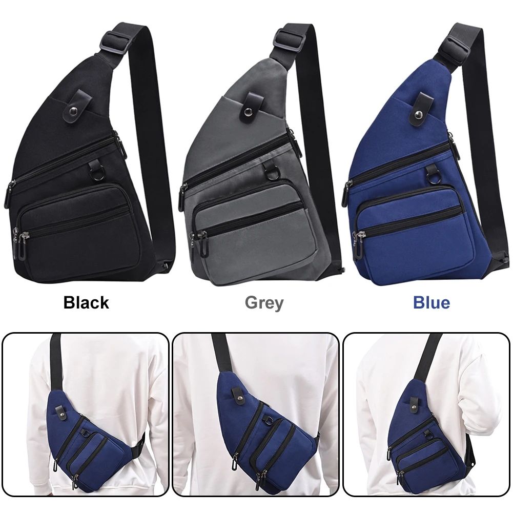 Oxford Men's Bag Fanny Pack Multi-Pocket Waterproof Casual Chest Bag Men Waist Pack Cell Phone Pouch Purse Portable Sling Bags