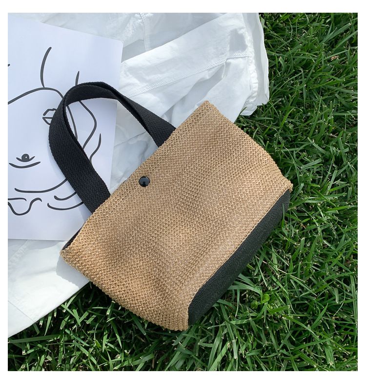 Elegant Ladies Straw Woven Handbag Women Holiday Beach Casual Tote Top-Handle Bags Fashion Retro Shoulder Bags