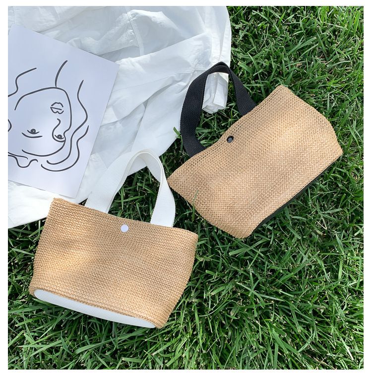 Elegant Ladies Straw Woven Handbag Women Holiday Beach Casual Tote Top-Handle Bags Fashion Retro Shoulder Bags