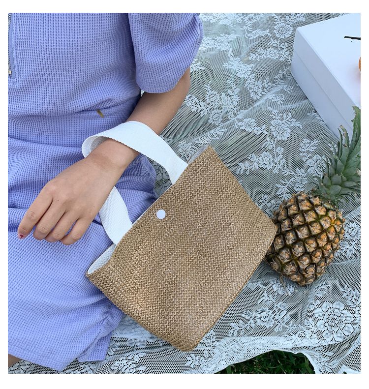 Elegant Ladies Straw Woven Handbag Women Holiday Beach Casual Tote Top-Handle Bags Fashion Retro Shoulder Bags