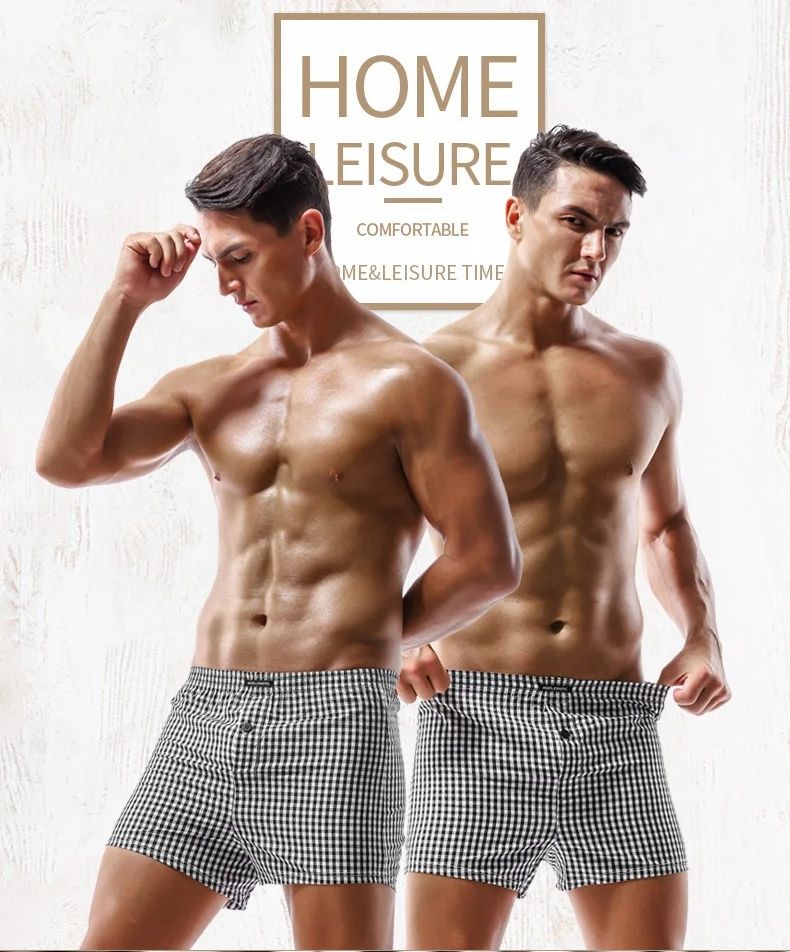 3-6Pcs Underwear Men's Loose Cotton Boxer Briefs Arrow Pants Comfortable and Breathable Thin Cotton Pajama Pants Short Boxer Briefs