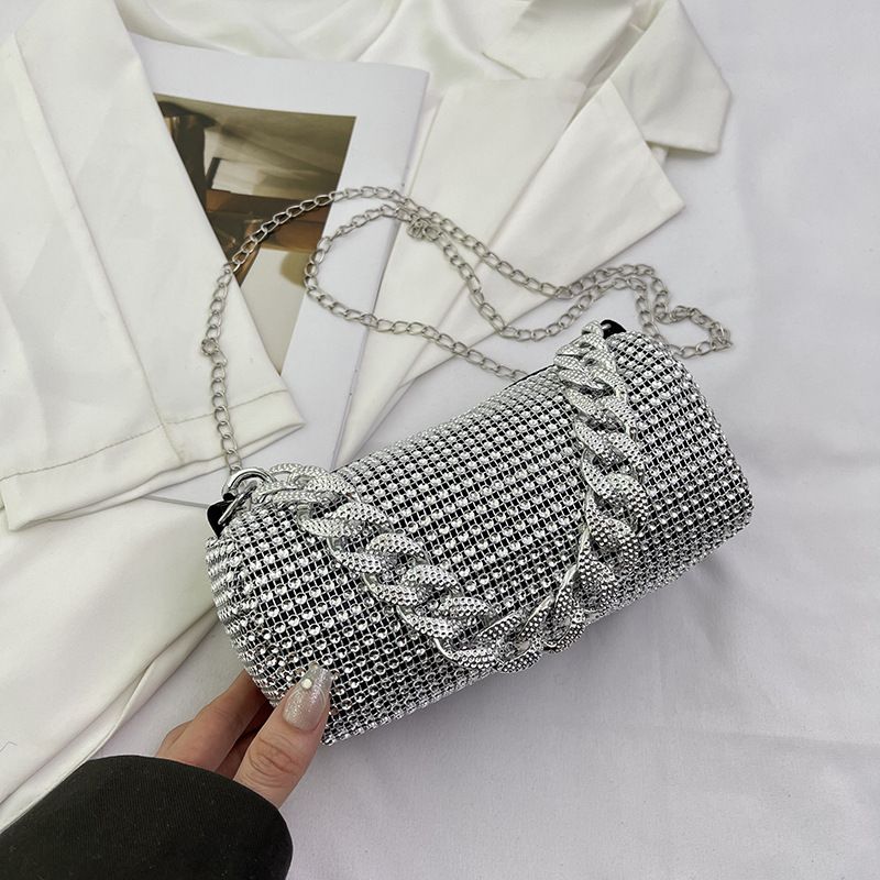 Rhinestone Bag Side Bag Crossbody Blingbling Rhinestone Purses for Women Sparkly Silver Clutch Black Purse