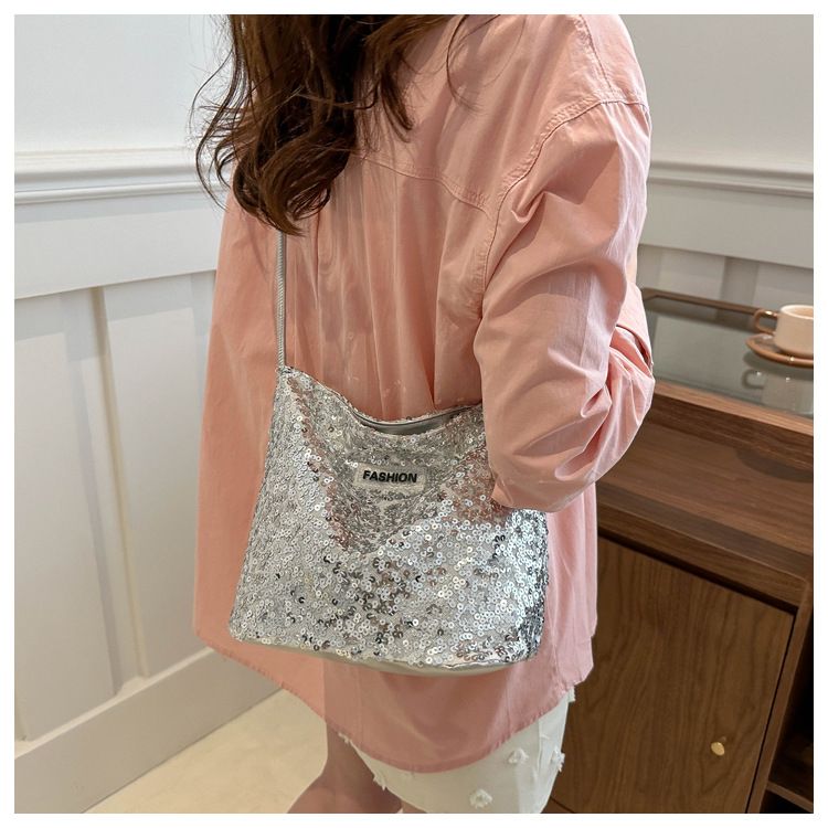 Luxury Tote Handbag Ladies High Quality Satchel Sparkling Armpit Purse Designer Fashion Shoulder Bags French Shinny Underarm Bag