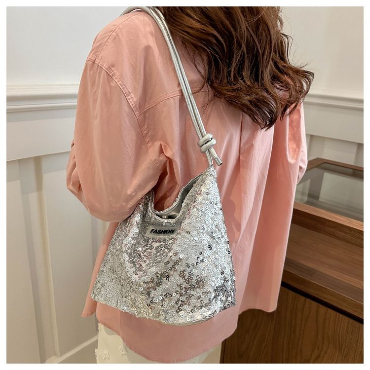 Luxury Tote Handbag Ladies High Quality Satchel Sparkling Armpit Purse Designer Fashion Shoulder Bags French Shinny Underarm Bag