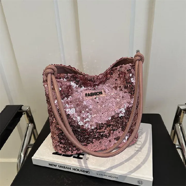 Luxury Tote Handbag Ladies High Quality Satchel Sparkling Armpit Purse Designer Fashion Shoulder Bags French Shinny Underarm Bag