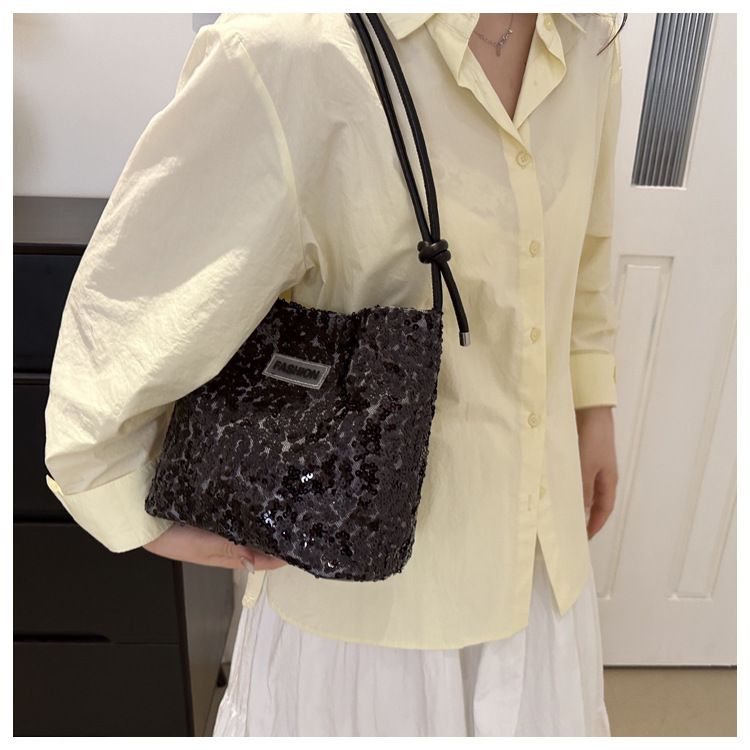 Luxury Tote Handbag Ladies High Quality Satchel Sparkling Armpit Purse Designer Fashion Shoulder Bags French Shinny Underarm Bag