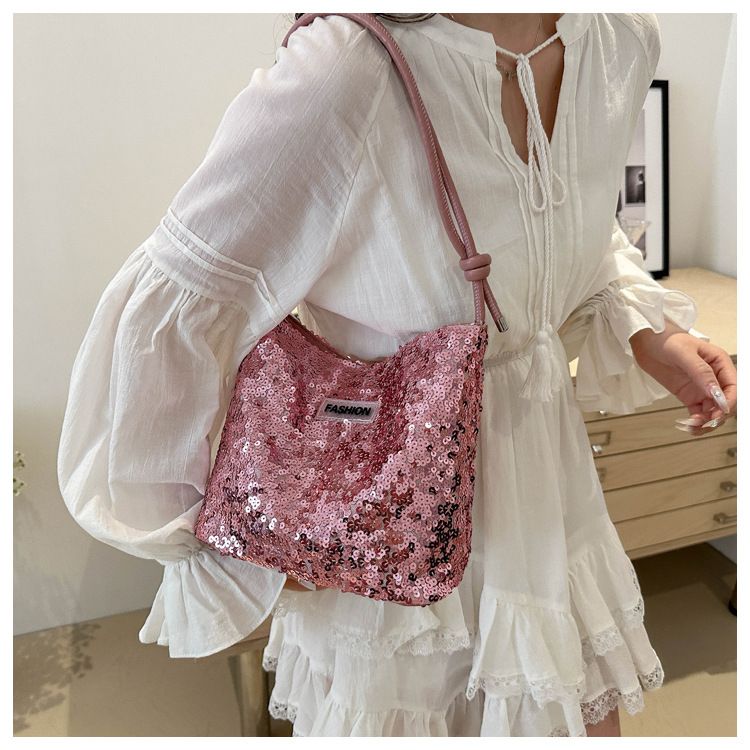 Luxury Tote Handbag Ladies High Quality Satchel Sparkling Armpit Purse Designer Fashion Shoulder Bags French Shinny Underarm Bag