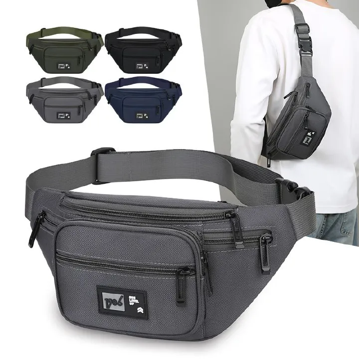 Unisex Oxford Waist Pack Multi-Pocket Large Capacity Fanny Bag for Outdoor/Hiking/Travel, Adjustable Strap & Durable Design B0330