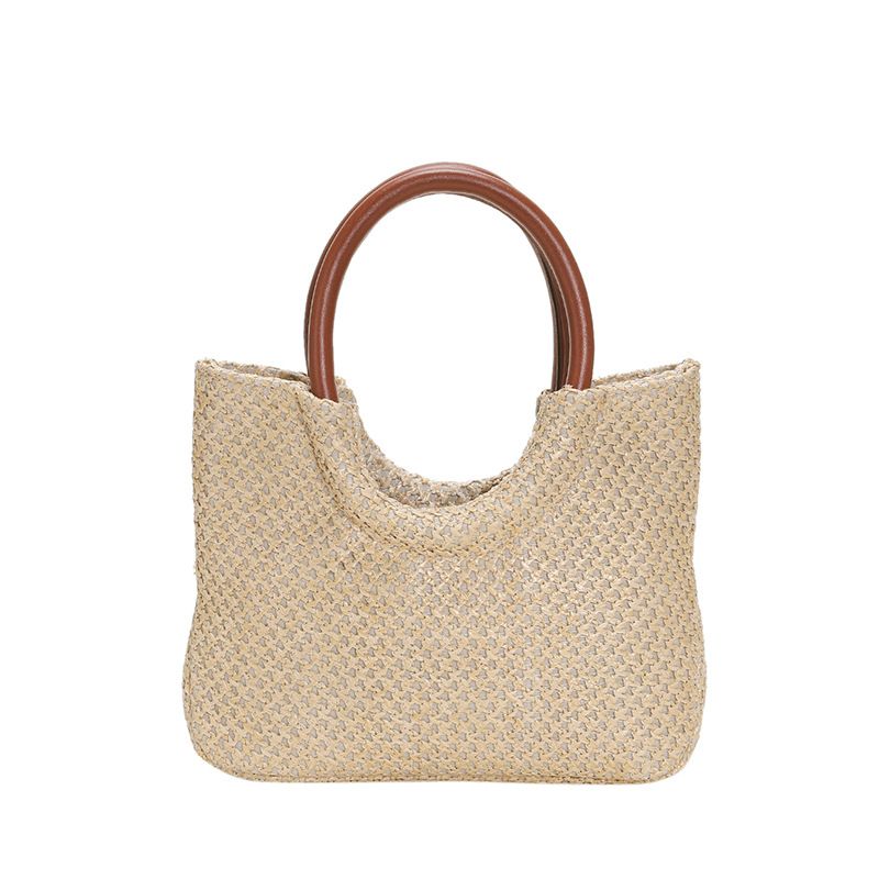 Summer Straw Top Handle Bag Beach Totes Woven Handbags 2023 Design Crossbody Bags for Women Branded Simple Female Shoulder Bags