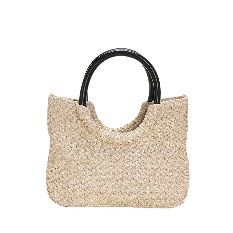 Summer Straw Top Handle Bag Beach Totes Woven Handbags 2023 Design Crossbody Bags for Women Branded Simple Female Shoulder Bags
