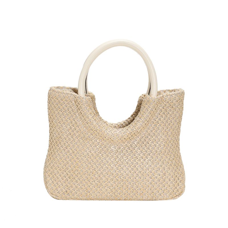 Summer Straw Top Handle Bag Beach Totes Woven Handbags 2023 Design Crossbody Bags for Women Branded Simple Female Shoulder Bags