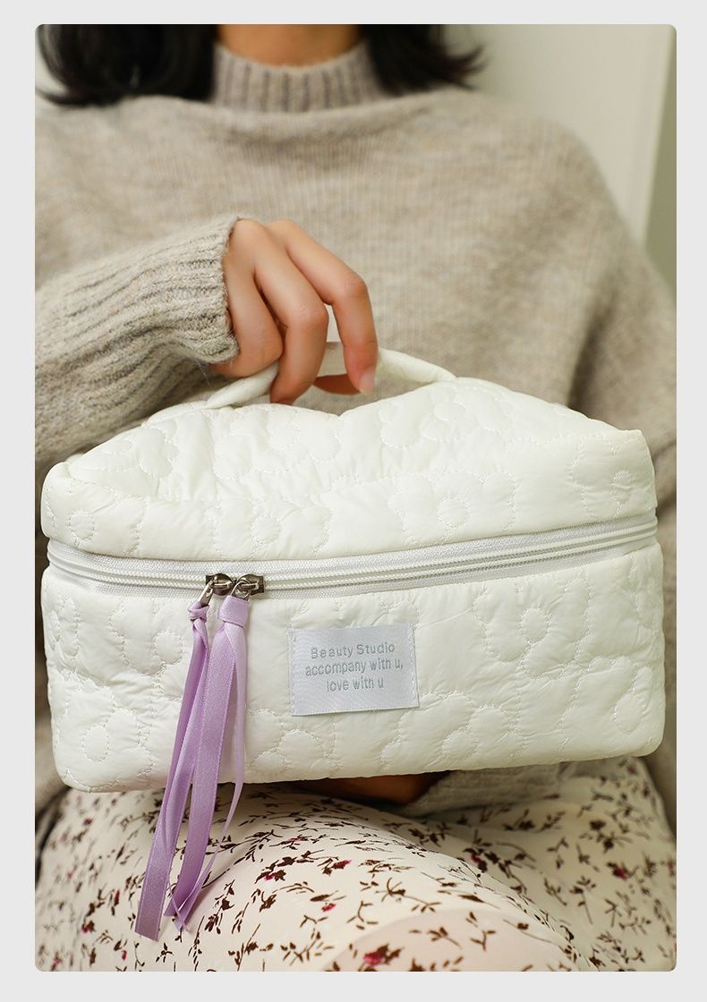New Flower Pattern Women Makeup Bag Toiletries Cosmetic Organizer Zipper Bag Travel Wash Pouch Cosmetic Bag Female Make Up Bags Big Size