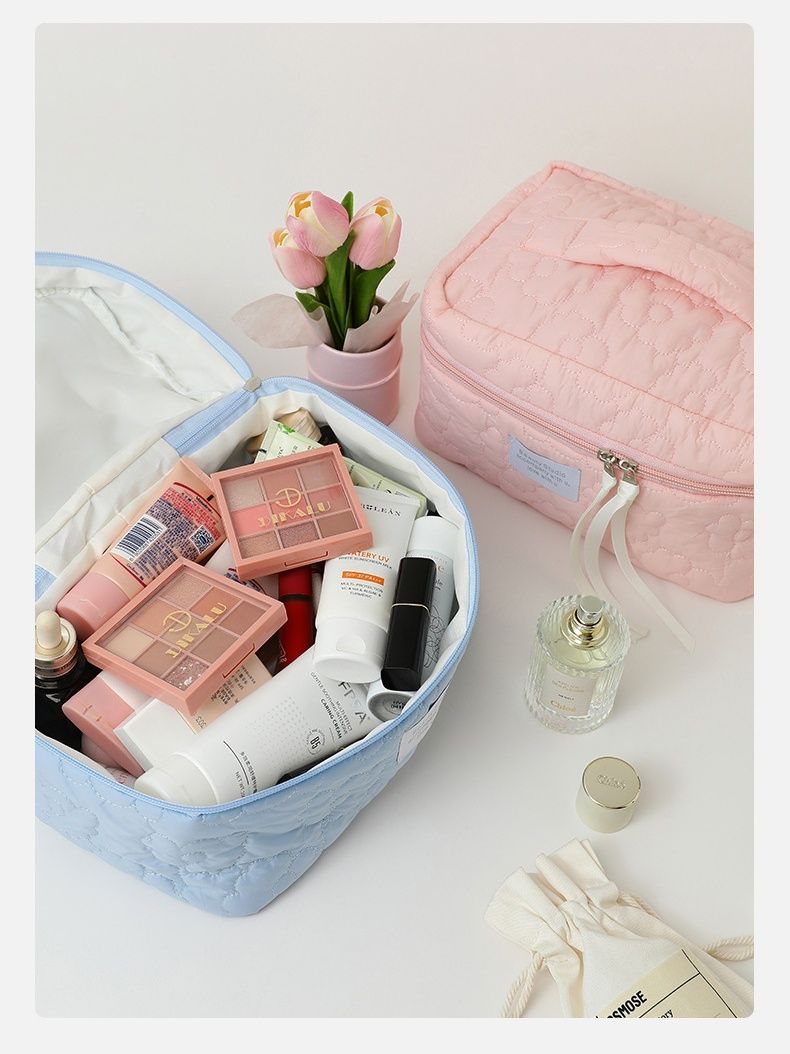 New Flower Pattern Women Makeup Bag Toiletries Cosmetic Organizer Zipper Bag Travel Wash Pouch Cosmetic Bag Female Make Up Bags Big Size