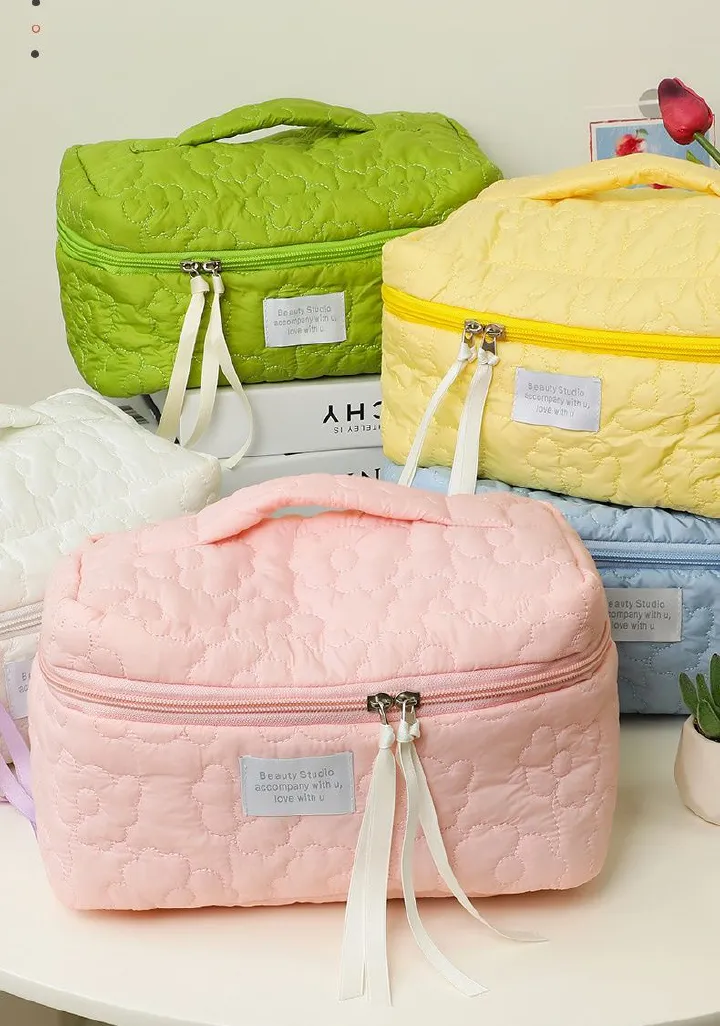 New Flower Pattern Women Makeup Bag Toiletries Cosmetic Organizer Zipper Bag Travel Wash Pouch Cosmetic Bag Female Make Up Bags Big Size