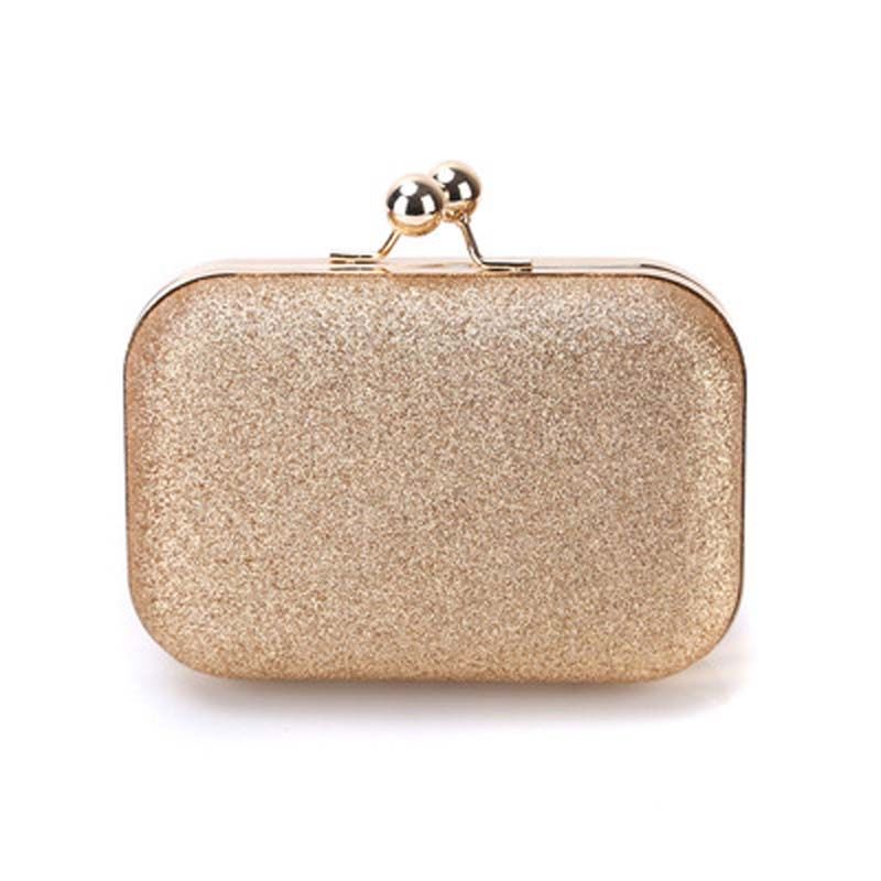 New Woman Evening bag Gold Glittered Hasp Clutch bags Wallet Wedding Handbags Party Banquet girls shoulder bag