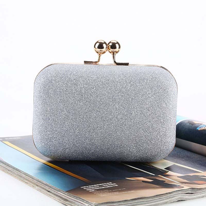 New Woman Evening bag Gold Glittered Hasp Clutch bags Wallet Wedding Handbags Party Banquet girls shoulder bag