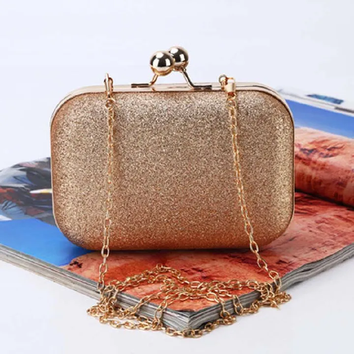 New Woman Evening bag Gold Glittered Hasp Clutch bags Wallet Wedding Handbags Party Banquet girls shoulder bag
