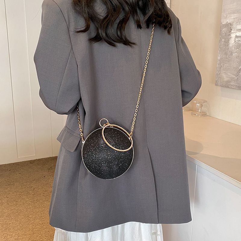 Circular Ring Portable Evening Bags Metal Round Ball Handbags For Lipstick Elegant Luxury Clutch Purse Wedding Wallets