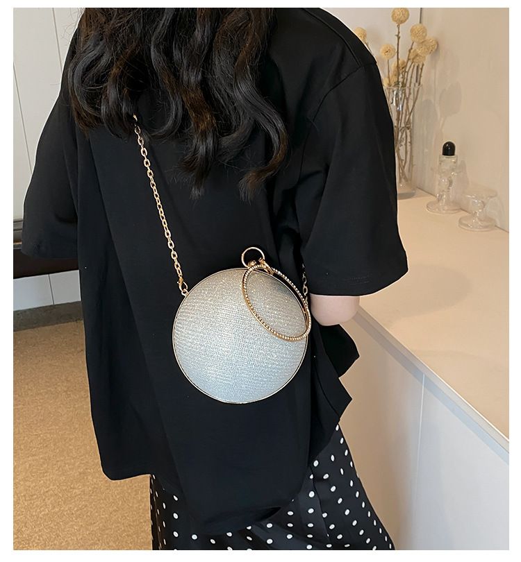 Circular Ring Portable Evening Bags Metal Round Ball Handbags For Lipstick Elegant Luxury Clutch Purse Wedding Wallets