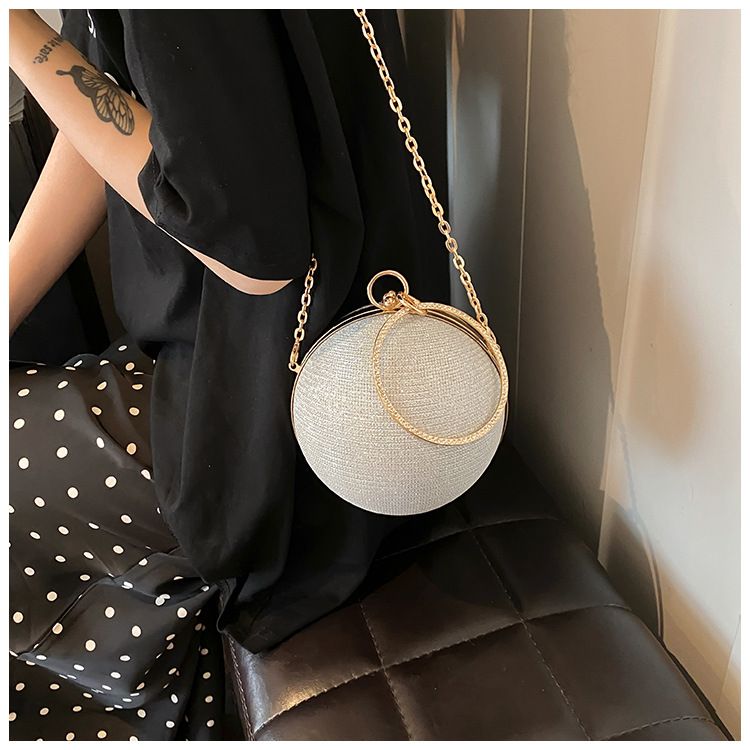 Circular Ring Portable Evening Bags Metal Round Ball Handbags For Lipstick Elegant Luxury Clutch Purse Wedding Wallets