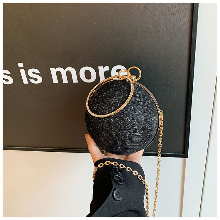 Circular Ring Portable Evening Bags Metal Round Ball Handbags For Lipstick Elegant Luxury Clutch Purse Wedding Wallets