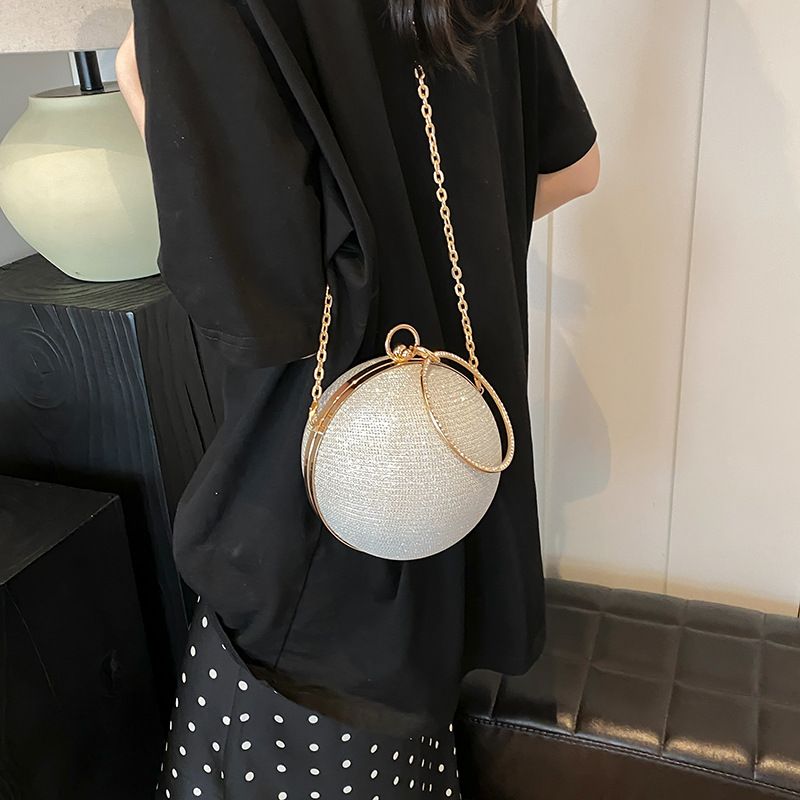 Circular Ring Portable Evening Bags Metal Round Ball Handbags For Lipstick Elegant Luxury Clutch Purse Wedding Wallets