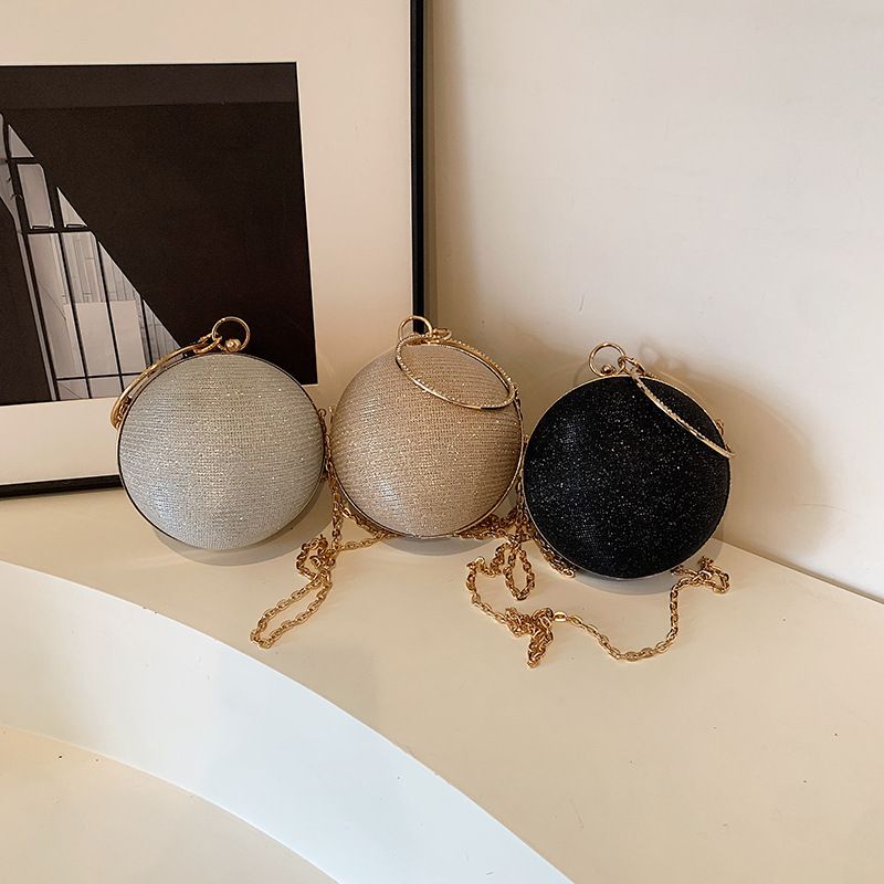 Circular Ring Portable Evening Bags Metal Round Ball Handbags For Lipstick Elegant Luxury Clutch Purse Wedding Wallets