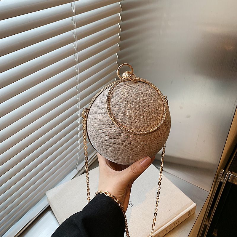 Circular Ring Portable Evening Bags Metal Round Ball Handbags For Lipstick Elegant Luxury Clutch Purse Wedding Wallets